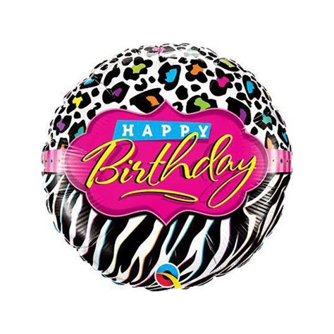 Balão De Festa Microfoil 18 Birthday Leopardo E Zebra 01 Unidade Rizzo Balões