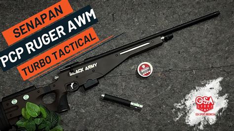 Senapan Angin Pcp Ruger Awm Black Army Turbo Tactical Youtube