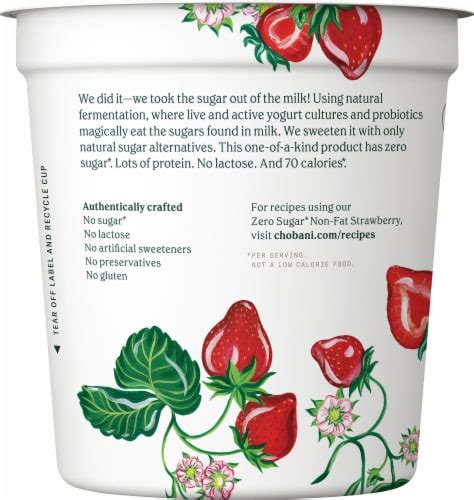 Chobani Zero Sugar Strawberry Yogurt Tub Oz Pick N Save