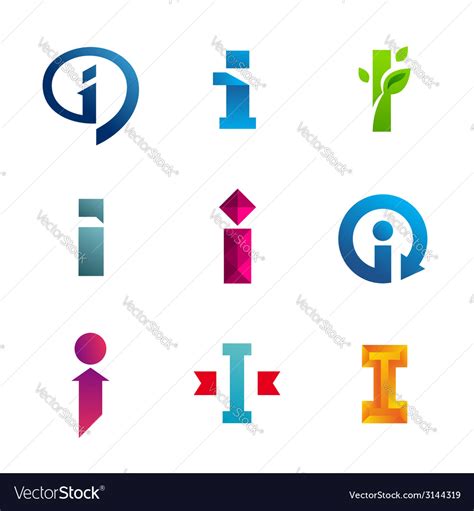 Set of letter i logo icons design template Vector Image