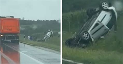 Detalji Saobra Ajne Nezgode Kod Uba Auto Sleteo S Puta I Prevrnuo Se