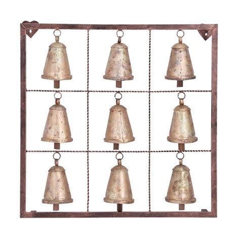 Wall Decor Metal Bell Plaque X X Inch Brass Eclectic Wall