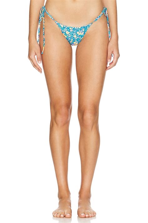 Kulani Kinis Thong Tie Side Bikini Bottom In Floral Folk REVOLVE