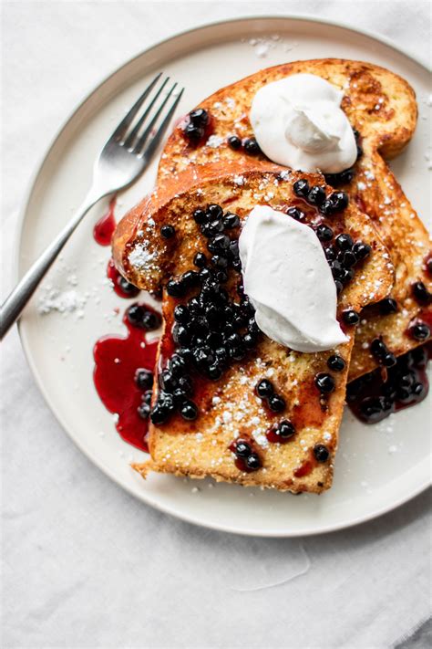 Brioche French Toast With Wild Blueberry Ros Syrup So Much Food