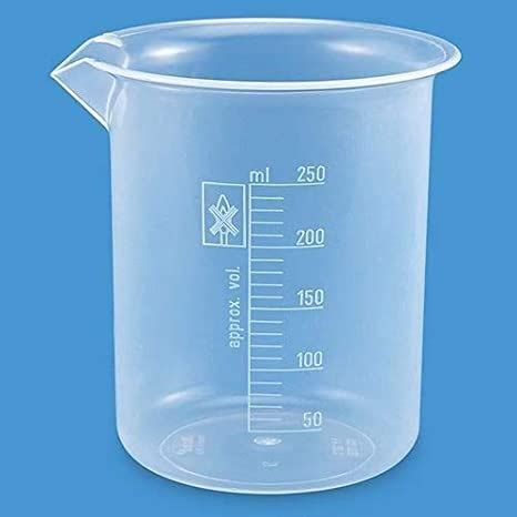 Lexbax Transparent Plastic Beaker Measuring Cup Set Combo With Complete