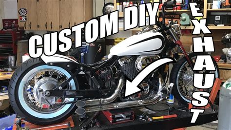 Custom Diy Exhaust On A Honda Shadow Youtube