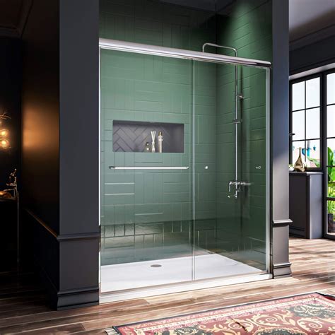 50 54 W X 72 H Semi Frameless Sliding Shower Door Bathroom Glass