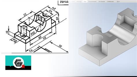 Tutorial Inventor Pieza Mec Nica Ejercicio Cad Youtube