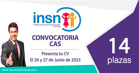 INSTITUTO DE SALUD DEL NIÑO INSNSB CAS 14 Plazas Enfermería