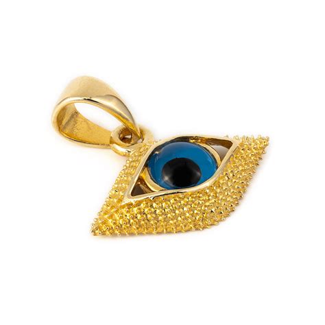 14K Gold Evil Eye Pendant - GREEK ROOTS Jewelry