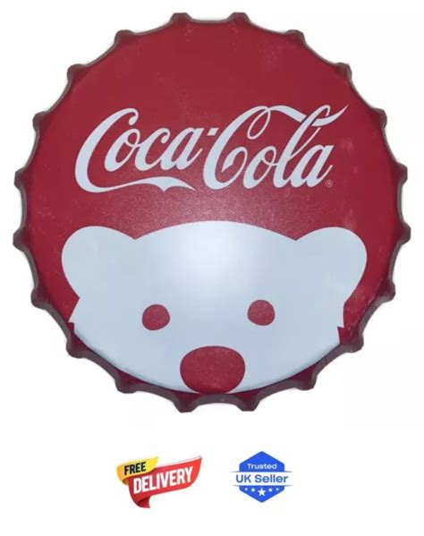 COCA COLA SIGN Vintage Retro Wall Display Metal Bottle Top Coke Vintage