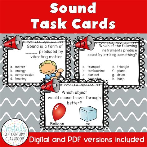 Sound Task Cards Vestal S St Century Classroom