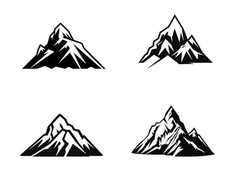 Premium Vector Mountains Silhouette Collection Vector Illustration