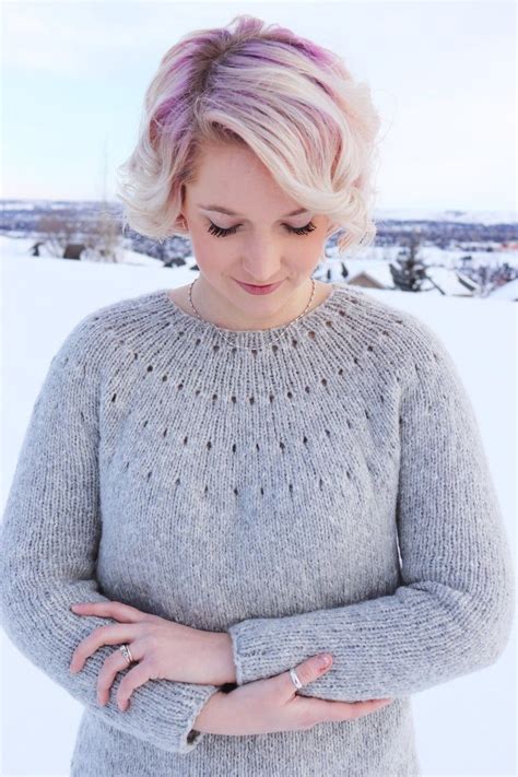 Knitting Pattern Easy Eyelet Yoke Sweater Pattern Beginner Yoke Sweater Beginner Yoke Knit