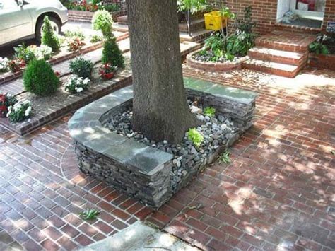 Creative And Inspiring Tree Seats Around Trees Landscaping With