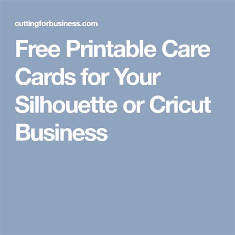 Free Printable Care Cards For Your Silhouette Or Cricut Business Free