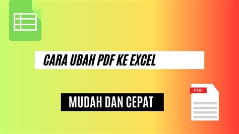 Cara Ubah Pdf Ke Excel YouTube