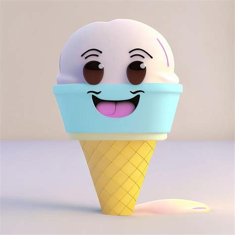 Premium Photo Ice Cream Character In Cone Generative Ai