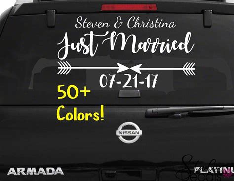 Just Married Car Window Decal Wedding Car Kit Just Married Etsy Australia