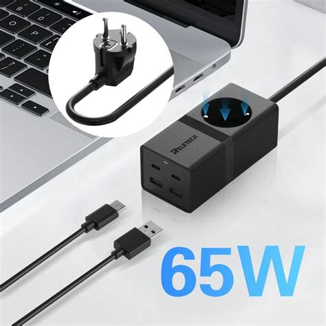 Reletech Station De Recharge 65w Gan Multiprise Avec Chargeur Usb C