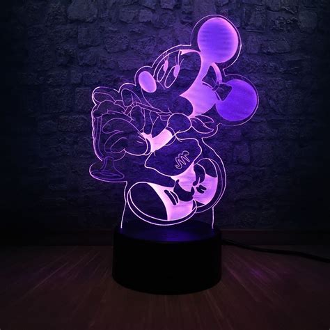 Minnie Mickey Mouse Lampara Led Acrílico Niñas Regalo Mercado Libre