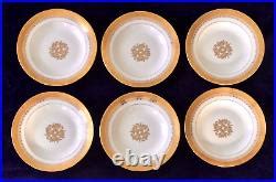 6 Gda France Limoges 24k Gold Encrusted Bone China 9 Dinner Plates Soup