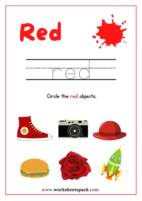 Red Color Sheet Printable Free Pdf Color Red Worksheet For