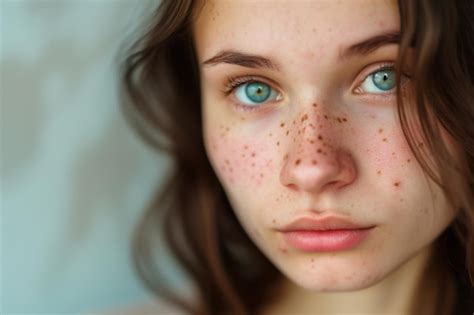 Premium Photo A Woman With Freckled Hair And Blue Eyes