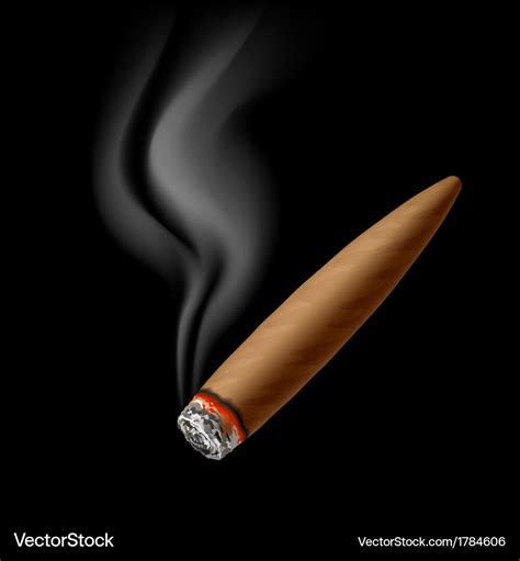 Cigar With Smoke Royalty Free Vector Image Vectorstock