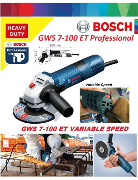 Bosch Gws Et Inch Mm Electronic Step Speed Angle Grinder