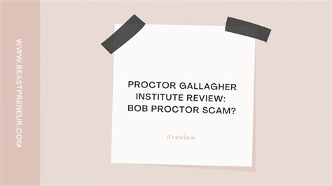 Proctor Gallagher Institute Review Bob Proctor Scam