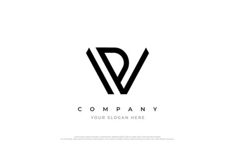 Logotipo de la letra inicial pv o diseño del logotipo vp Vector Premium