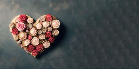 Premium Ai Image A Heart Shaped Box With Roses In It