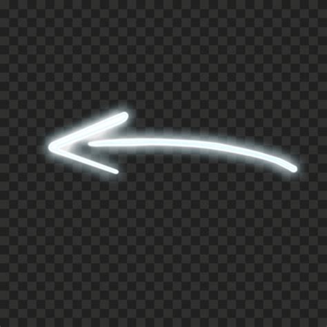 HD Curved White Neon Arrow Pointing Left PNG Citypng