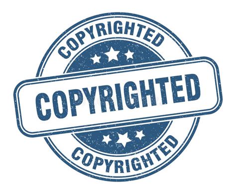 Copyrighted Stamp Copyrighted Round Grunge Sign Stock Vector