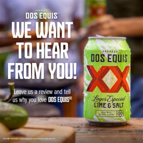 Dos Equis Lime And Salt Mexican Lager Beer 6 Pack 12 Fl Oz Cans 6 Cans 12 Fl Oz Smith’s