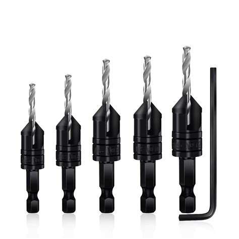 Countersink Drill Bit Set 5 Pc3in1 Woodworking Counterbore Hole Drill