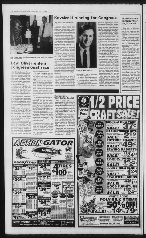 The West Orange Times July 23 1992 Free Download Borrow And Streaming Internet Archive