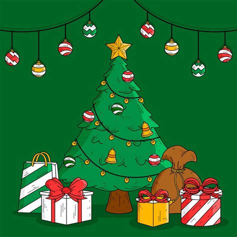 Free Vector Hand Drawn Christmas Background