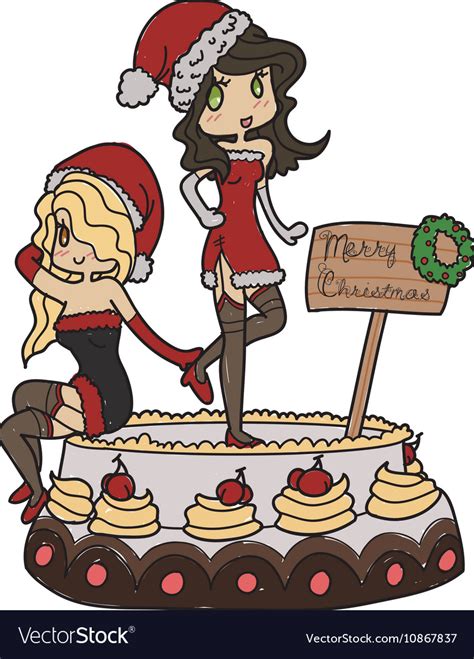 Christmas cake Royalty Free Vector Image - VectorStock