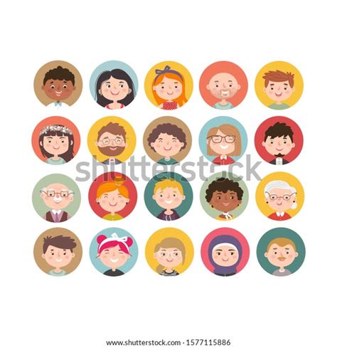 Collection Of Various Vector Avatars Vector Illustration Of Men And