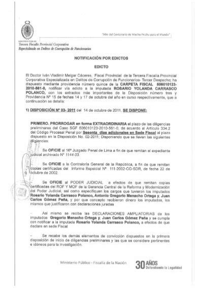 NOTIFICACIÓN POR EDICTOS Ministerio Público