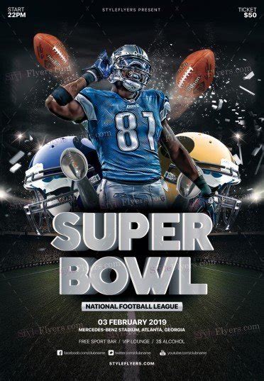 Super Bowl Party Flyer Template Prntbl Concejomunicipaldechinu Gov Co