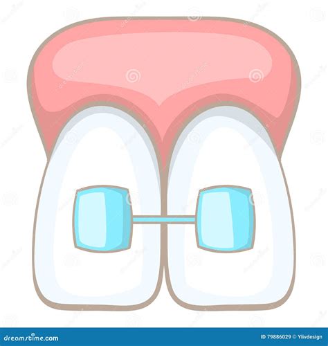 Cintas ícone Dos Dentes Estilo Dos Desenhos Animados Ilustração do