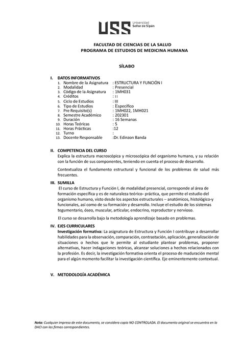 Silabo Ey Fi 2023 1 Nota Cualquier Impreso De Este Documento Se