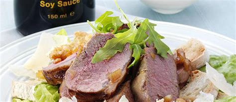 Rosemary And Lemon Marinated Lamb Salad With Parmesan And Croutons Kikkoman