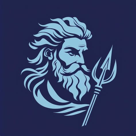 Artistic Illustration Of Poseidon The Greek God Of The Sea With A