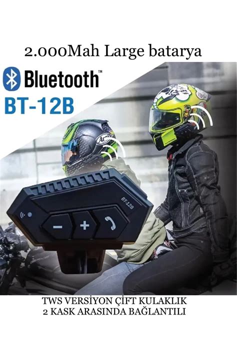 Enshall Technology Intercom Bt 12b Bluetooth Motosiklet Kask Kulaklığı