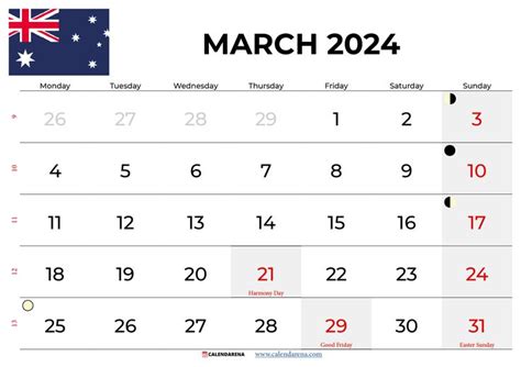 March 2024 Calendar With Holidays Australia Calendar Australia Free