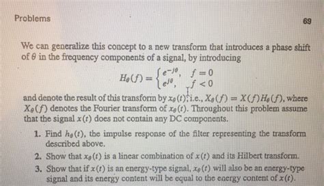 Solved 2 58 We Have Seen That The Hilbert Transform Chegg